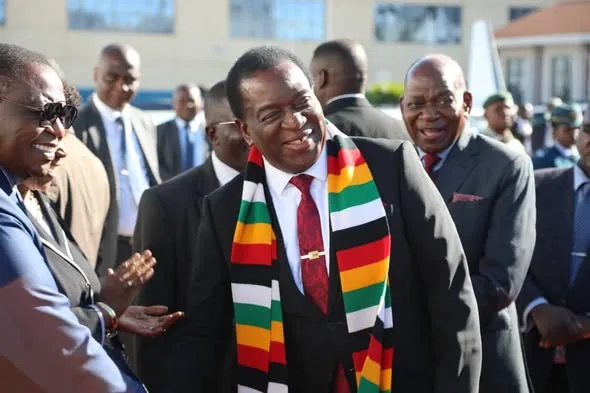 President Mnangagwa in Angola for the AU-EU Summit